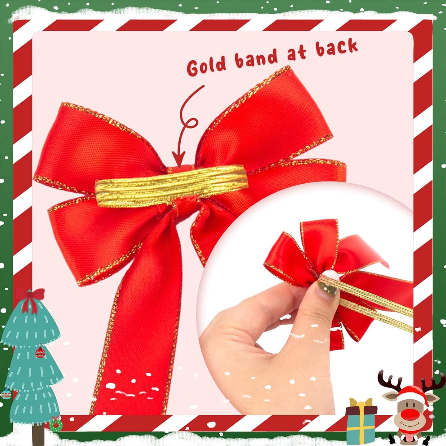 20PCS Christmas Bow Decorations, Holiday Red Satin Christmas Wreath Bow, Great for Christmas Garland Outdoor Christmas Decorations Crafts Gift Box Xmas Tree