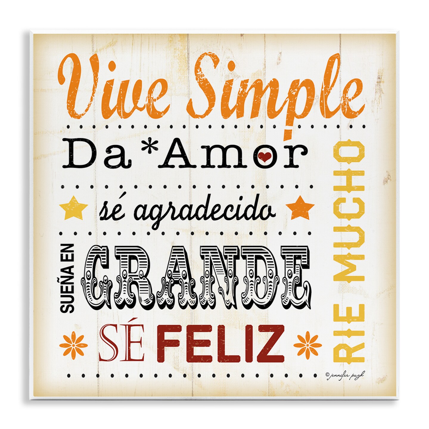 Stupell Industries Inspiraciones Diarias de Felicidad Wall Plaque Art