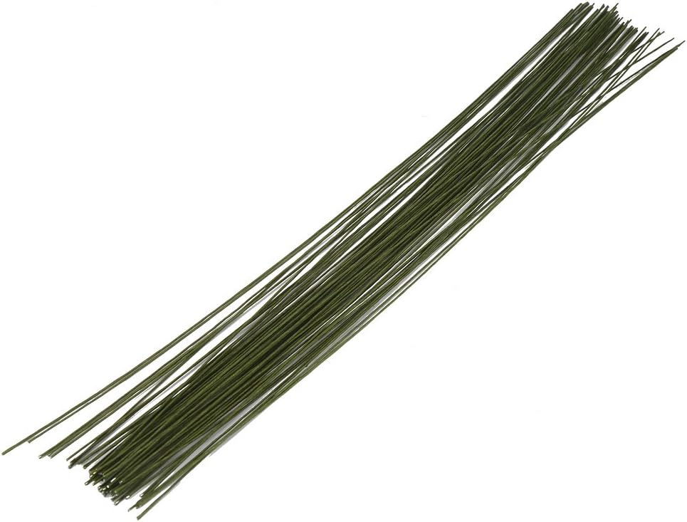 26 Gauge Dark Green Floral Wire for Flower Wrap16 inch,50/Package
