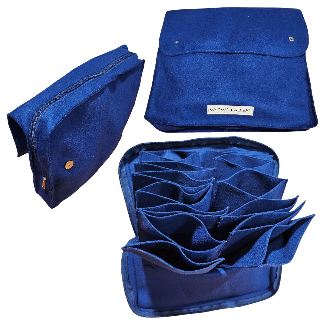 My Two Ladies | Ultimate Blue Silk Tunisian Adjustable Crochet Hook Set | 12 Sizes | w/custom case