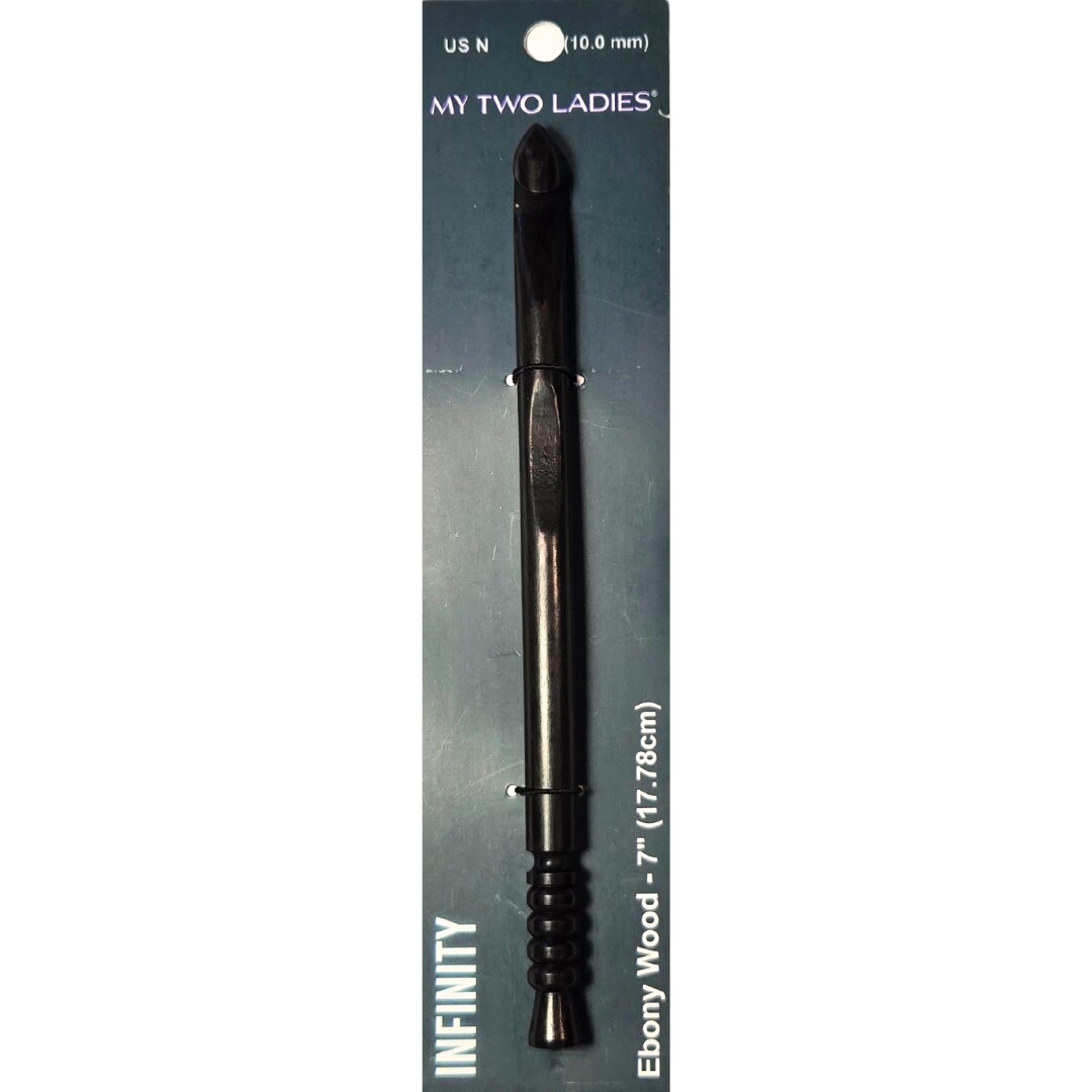 My Two Ladies | Infinity | Crochet Hook | Ebony | w/thumb print | 12 Sizes