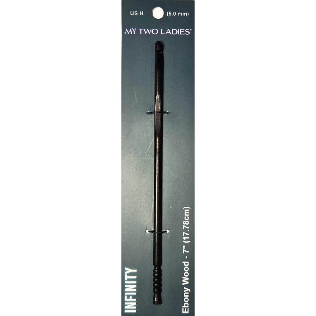 My Two Ladies | Infinity | Crochet Hook | Ebony | w/thumb print | 12 Sizes