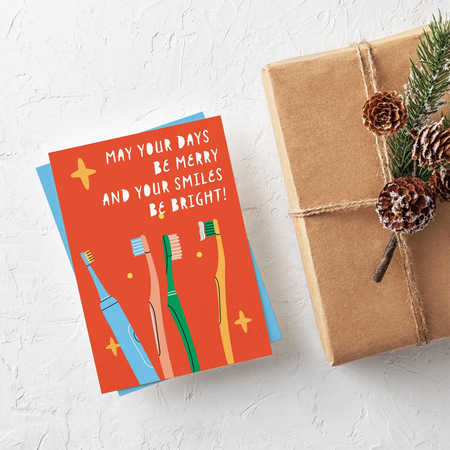 Dental-Themed Christmas Greeting Cards Boxed Set of 24 Holiday Notecards Featuring Funny Tooth and Smile Designs, Perfect for Dentists, Hygienists, and Dental Offices
