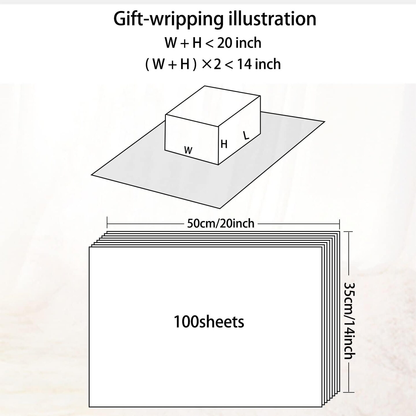 100 Sheets 20&#x22;X14&#x22; White Tissue Paper for Gift Bags Acid Free Tissue Paper Gift Wrapping Paper,Christmas Weddings Birthday Showers Arts Craft Party Favor Decoration