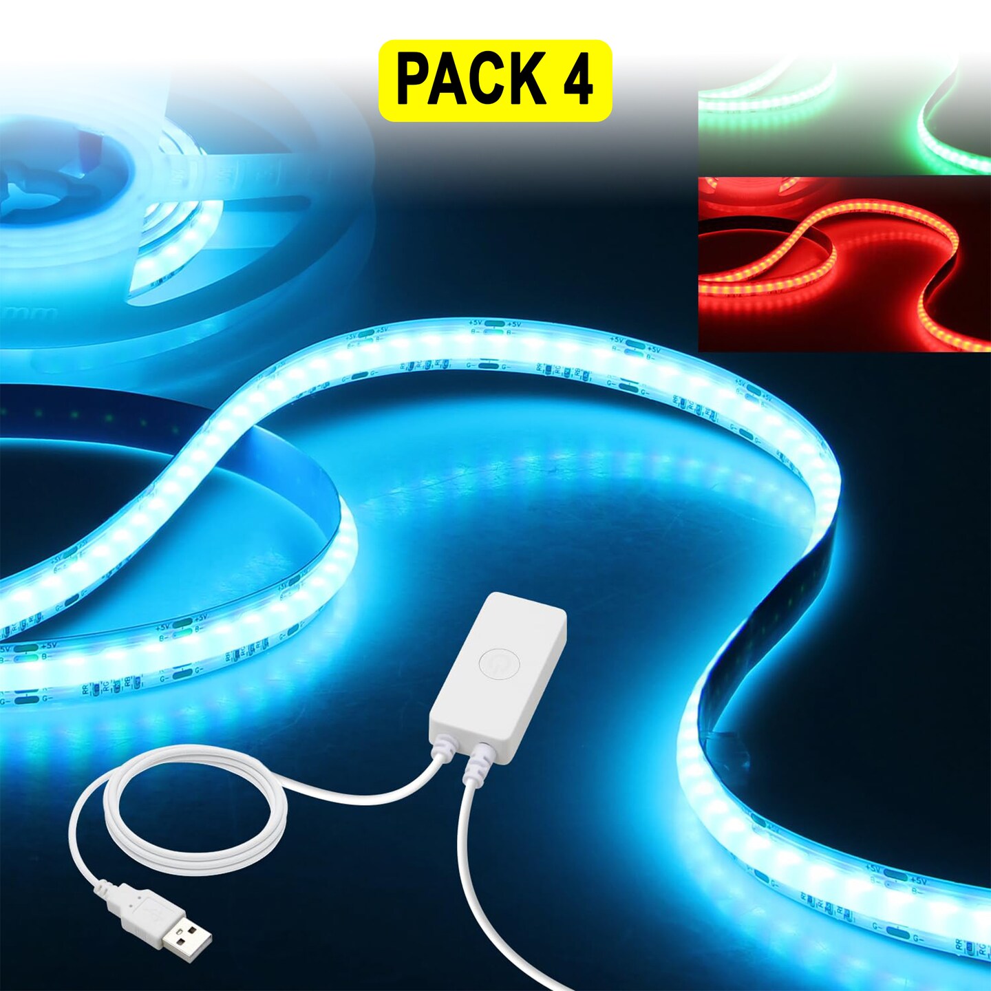 300 LED RGB Silicone Rope Light, 16ft, Waterproof, Remote & 8 Modes