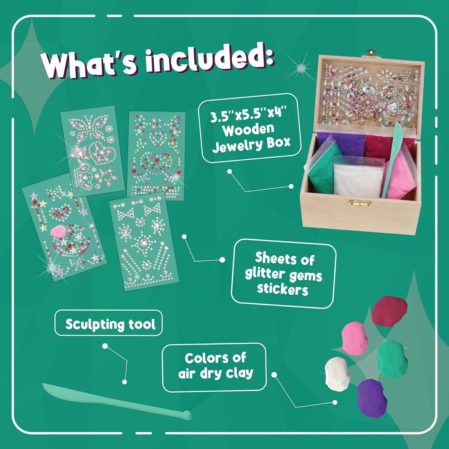 Design Your Own Jewelry Box Craft Kit - DIY Jewelry Box for Girls 8-12, &#x26; Fun Girls Arts &#x26; Crafts Age 6-8 &#x26; Up - Great Birthday &#x26; Christmas Gifts for Girls 8-10 Years Old