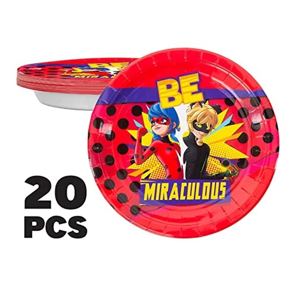 Miraculous Ladybug 9" Paper Plates 20Ct Cat Nior Kids Party Supplies Mighty Mojo