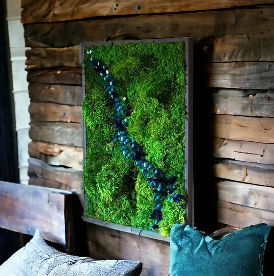 Monogrammed Moss Frame - Wooden good Botanical Wall Art Letter 