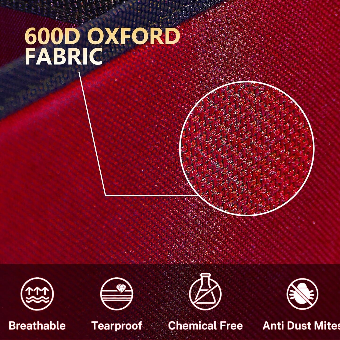 Gift Wrap Organizer 42 Inch, 600d Oxford Fabric Christmas Wrapping Paper Storage Containers Bag w/Useful Pockets Fits Storing Rolls, Ribbons, Bows Red