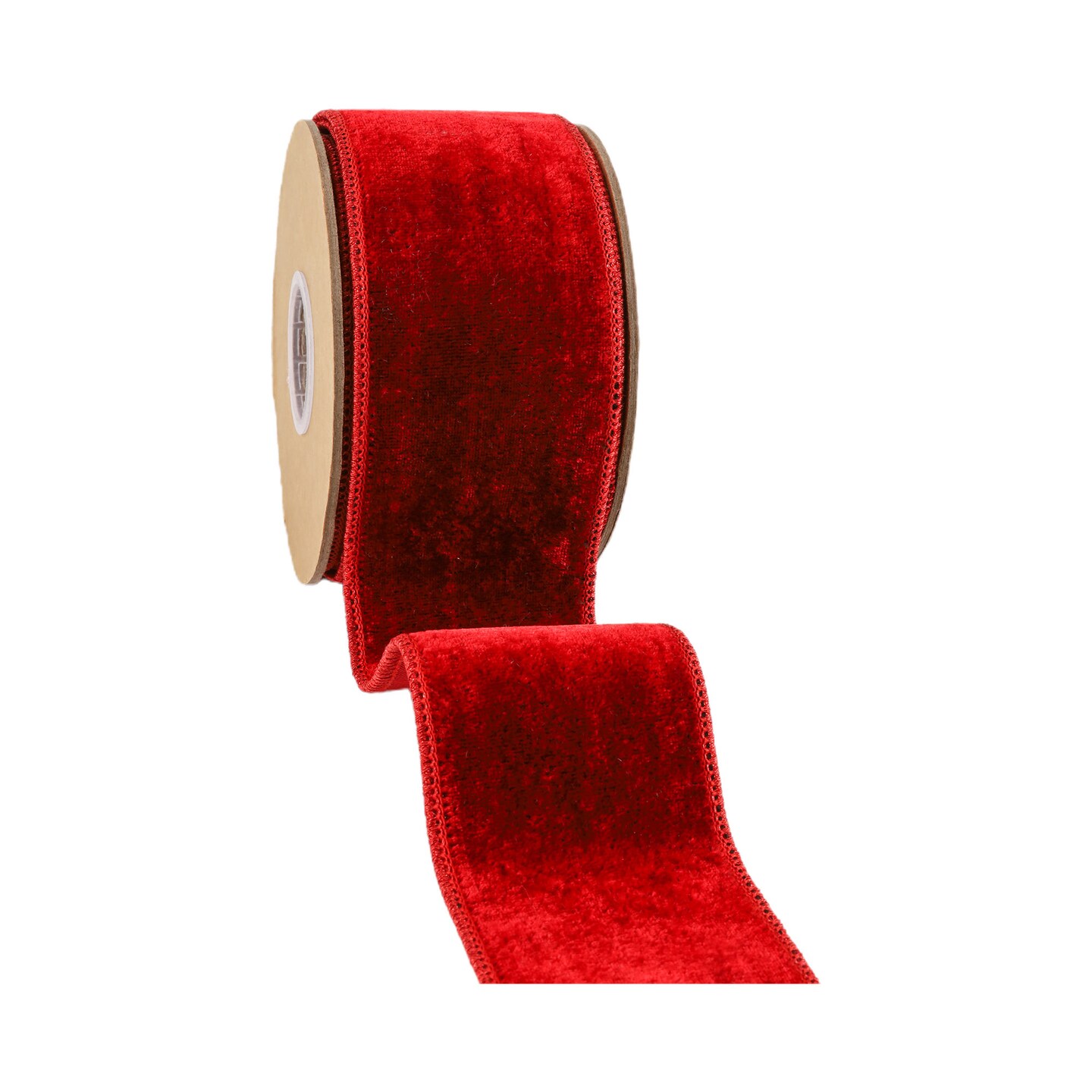 LaRibbons 2 1/2&#x22; - 4&#x22; Wired Premium Velvet Ribbon w/ Metallic Dupioni Backing | 5 Yard Roll