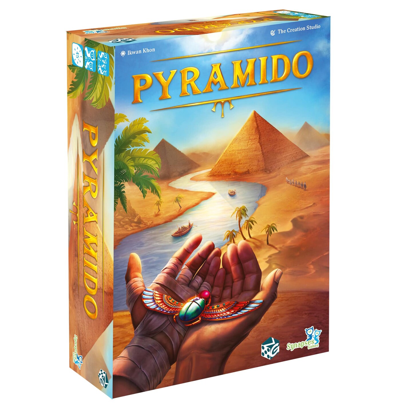 Synapses Games: Pyramido - Tile & Worker Placement Game, Build Your Pyramid Brick By Brick, Family Game Night, For 2-4 Players, 45 Minute Play Time, Ages 8+