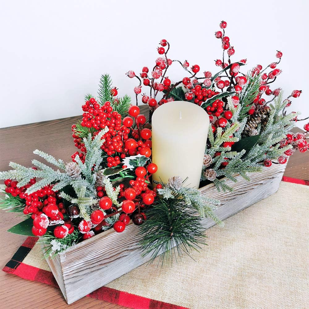 Frosted Artificial Cypress Pine Stems (Two-tone Green)