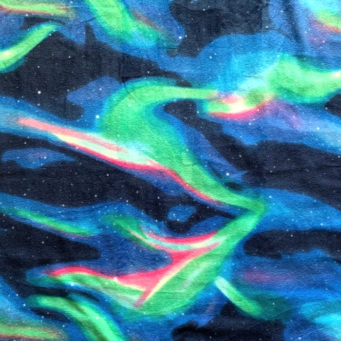 Outer Space *Aurora Borealis* Anti-Pill Premium Fleece Fabric | By the Yard