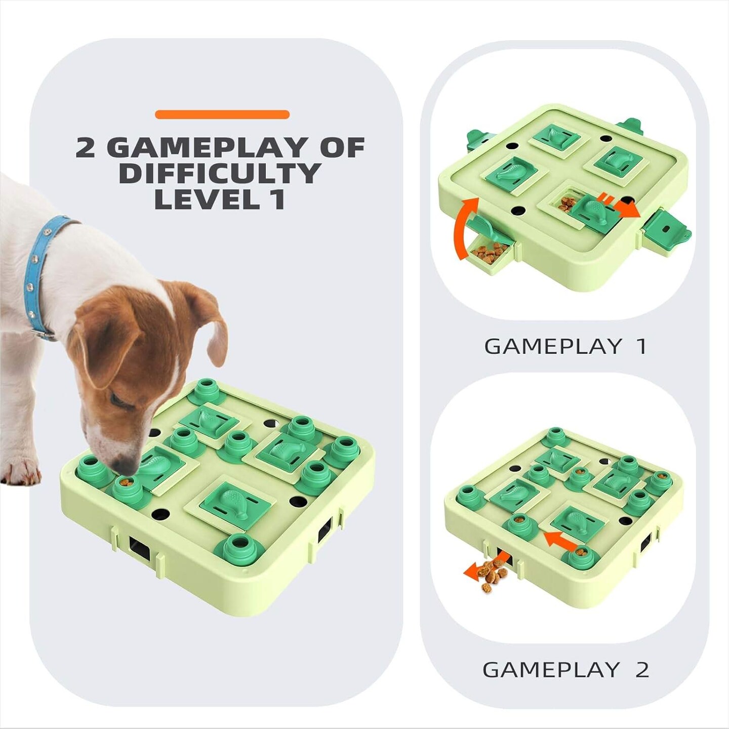 KADTC Dog Chess Puzzle Toy, Level 3 in 1 Interactive Treat & Slow Feeder 16.73" x 16.73" x 2.64"