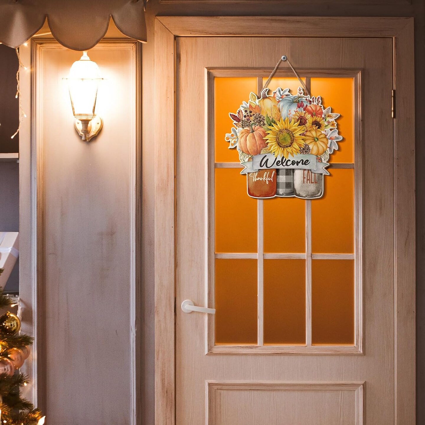 Fall Door Decor Fall(multicolour)