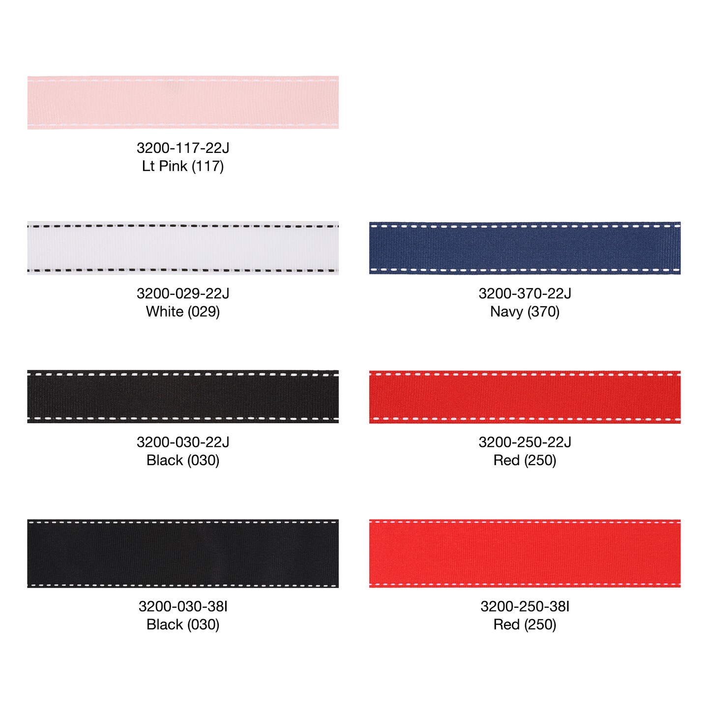 LaRibbons 7/8" - 1 1/2" Saddlestitch Grosgrain Ribbon | 50 Yard Roll - 100 Yard Roll