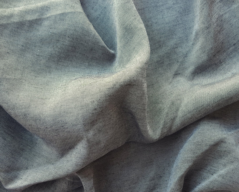 1 Yard Black and White 2 Tone Woven Tencel Rayon Fabric Soft Breathable