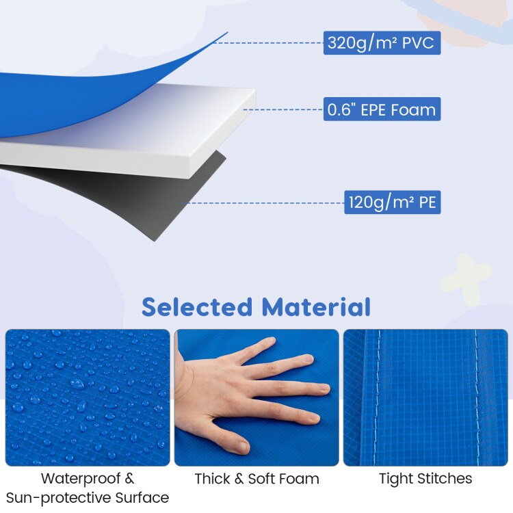 Trampoline Safety Pad Replacement with Thick Foam Spring Cover for Outdoor Trampolines