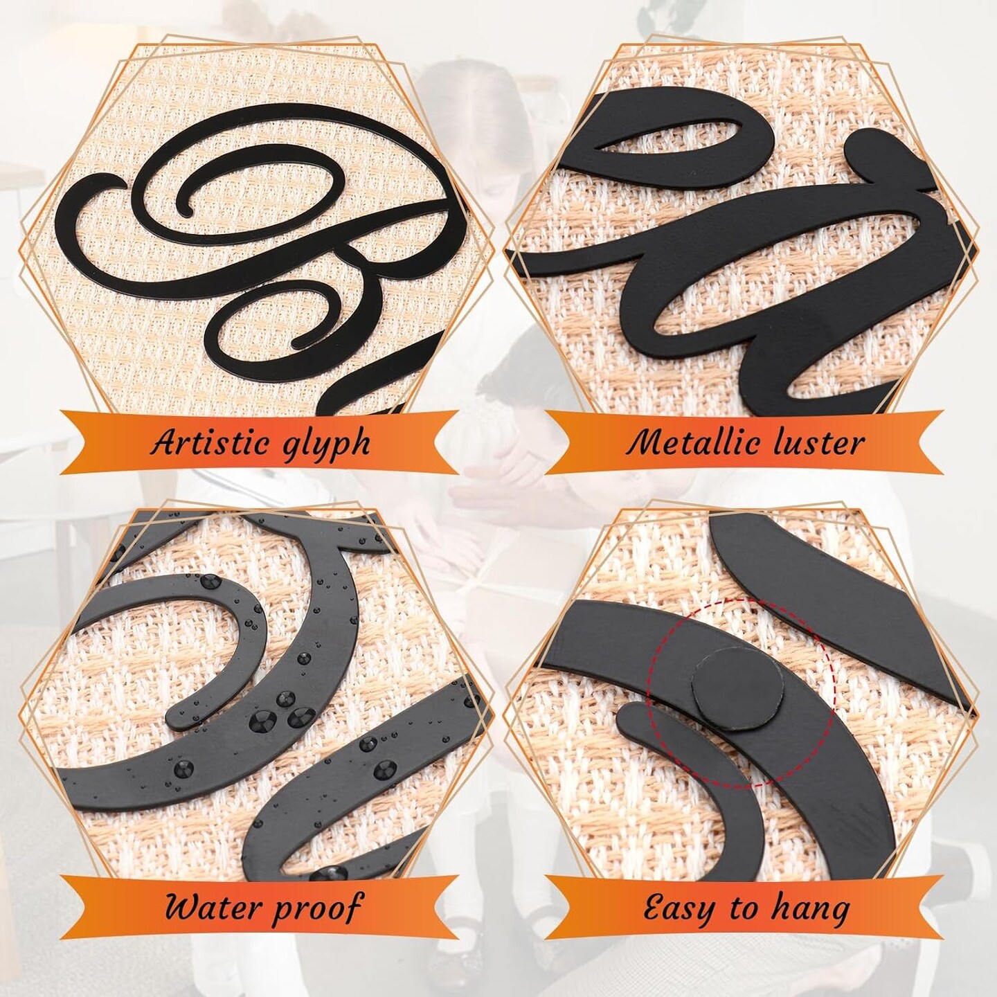 Classic Thankful Grateful Blessed Wall Decor(black)