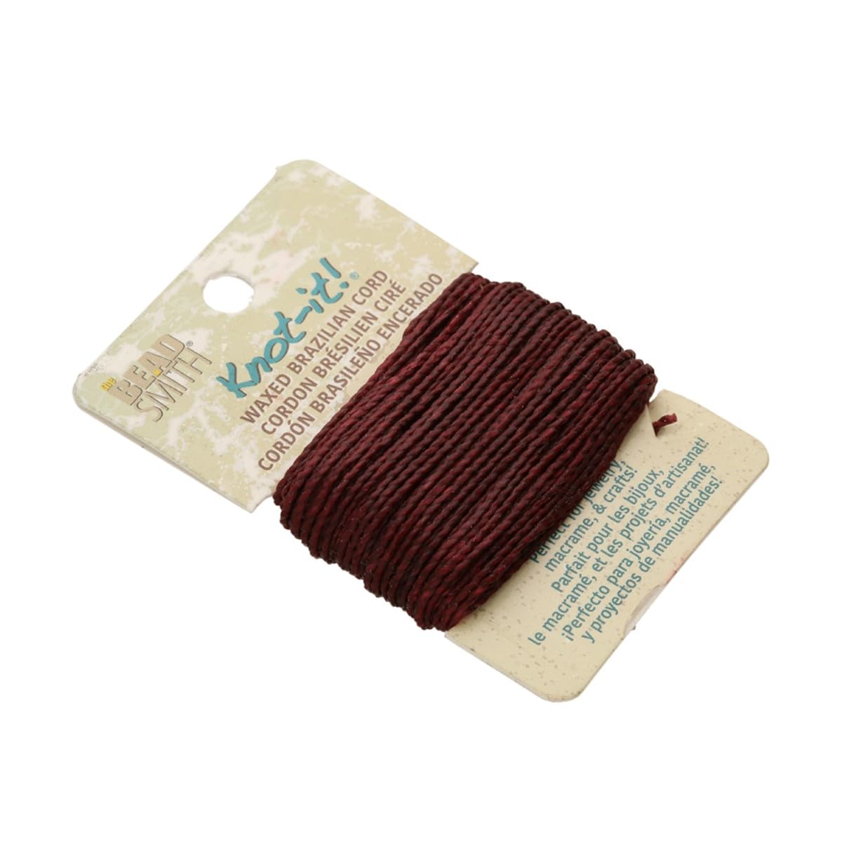 The Beadsmith Waxed Brazilian Cord, 0.7 mm Diameter, Light Wax, 15 Yards (13.7 m)