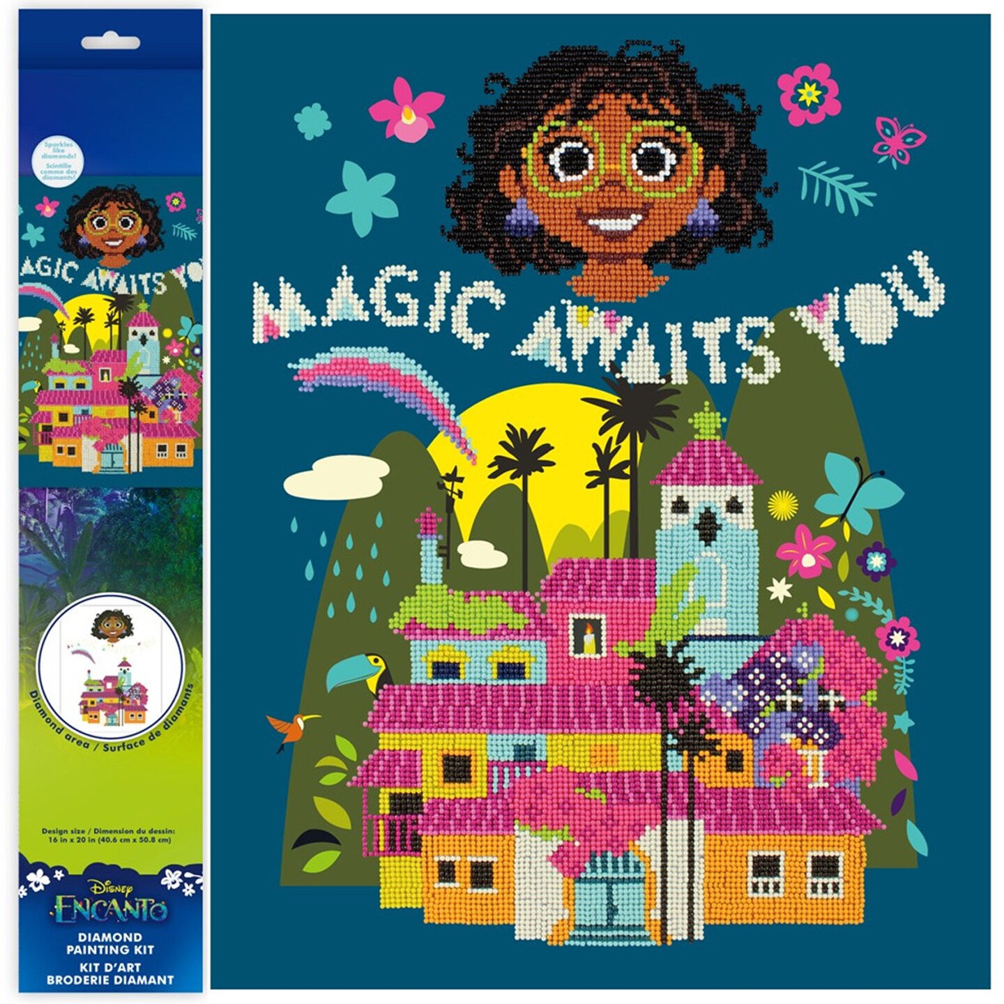 Diamond Dotz Kits - Encanto Magic Diamond Painting Artwork Kit – Disney Diamond Art, Partial Drill, Round Dotz, Diamond Painting Kits Disney, Diamond Art Disney Characters