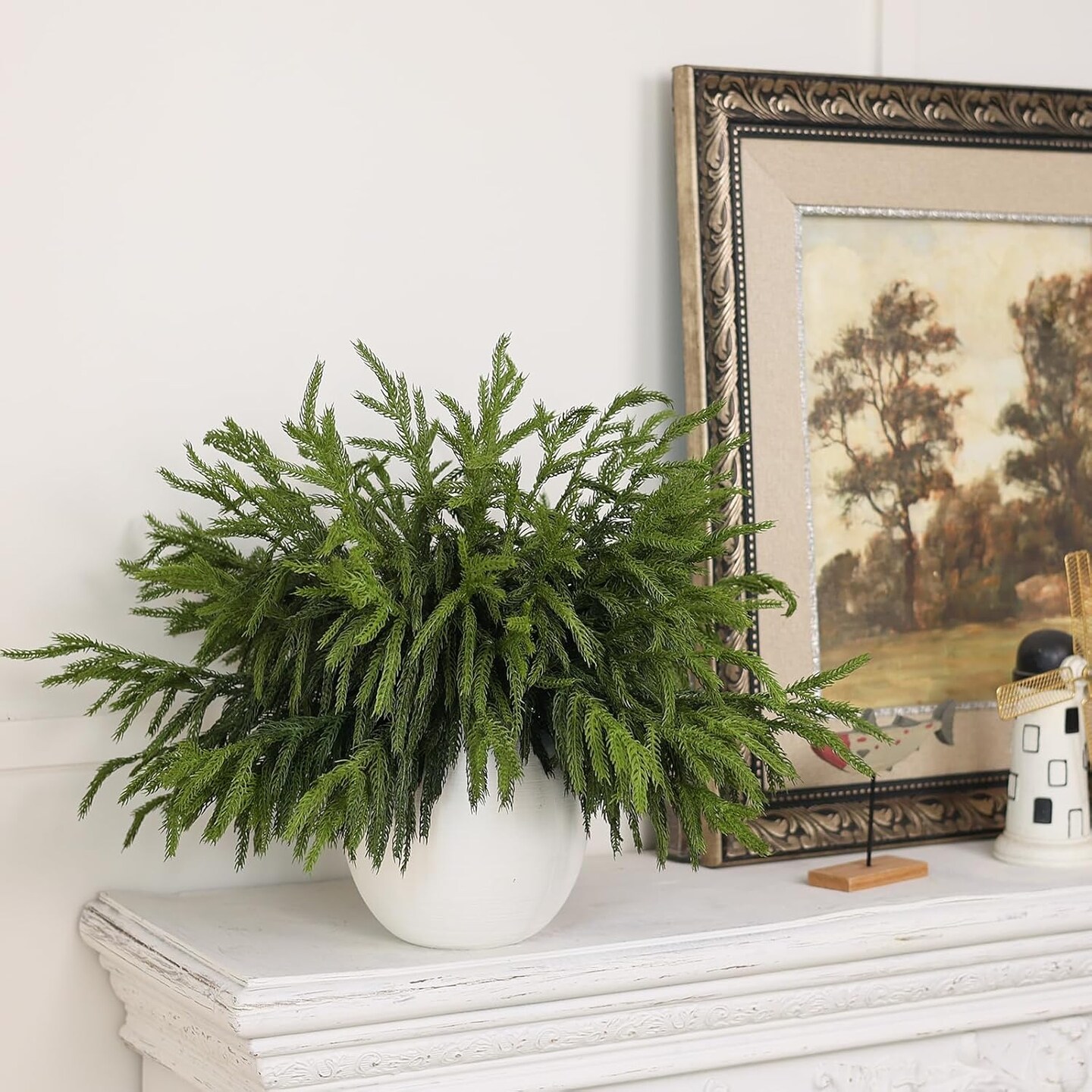 20 Pcs Real Touch Norfolk Pine Branches (Green)