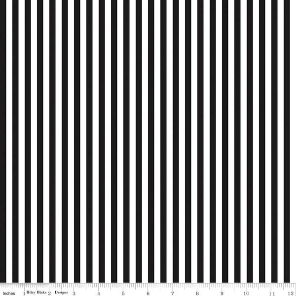 1/4" Stripe in Black (c555-black) | Stripes | Riley Blake Designs | Riley Blake
