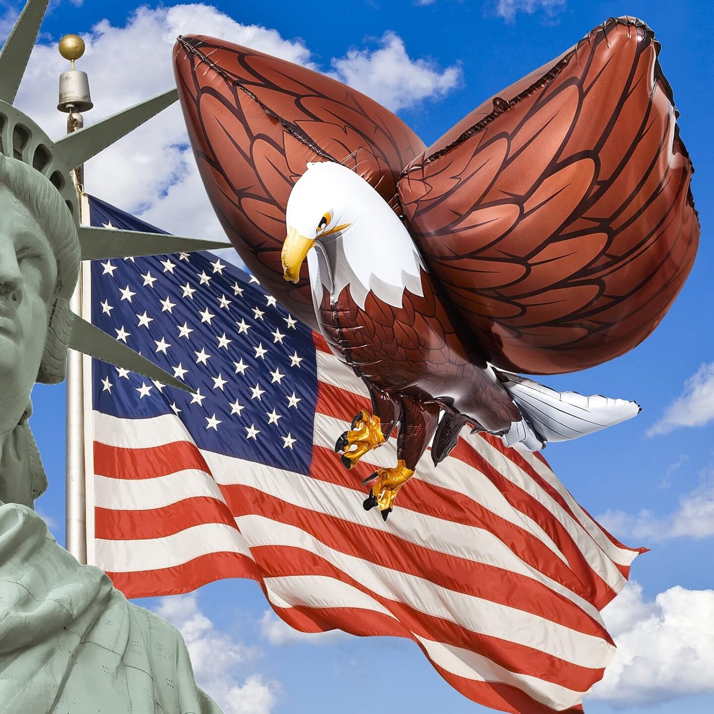6 Pcs 3D Patriotic Giant Eagle Foil Balloons 32 x 26 Inch