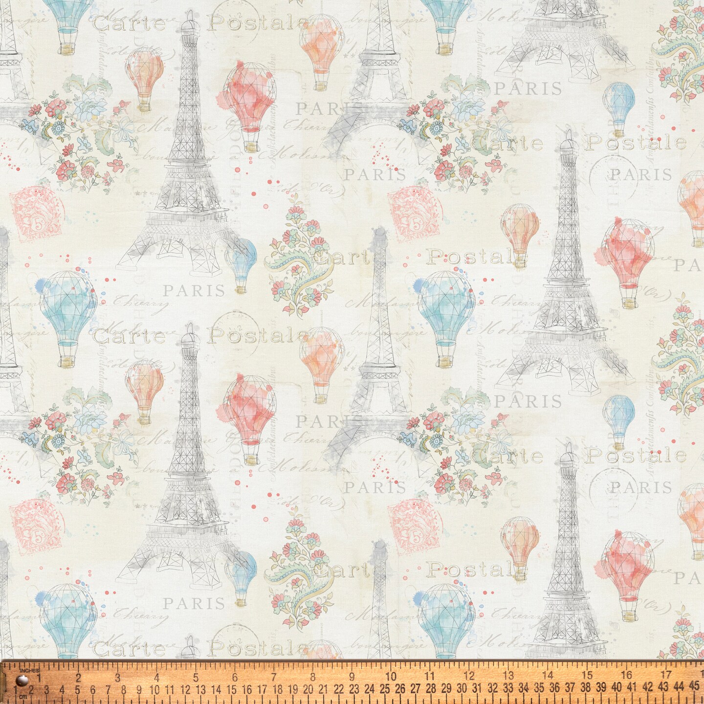 DAVID TEXTILES LIGHTHEARTED PARIS COTTON 1 YD CUT