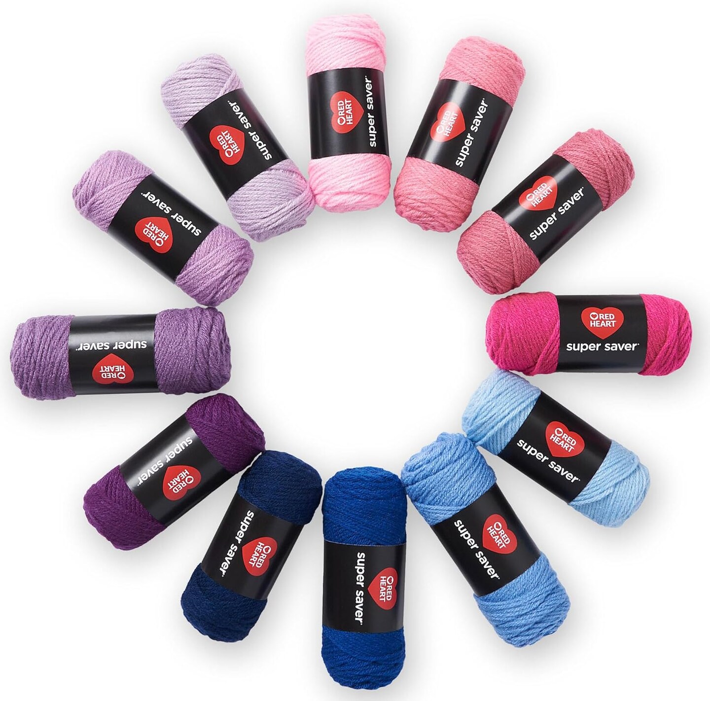 Super Saver Gradient Yarn Craft Kit – 12-Pack 50g / 1.7oz Medium #4 Worsted Acrylic Yarn, 12 Colors for Knitting, Crochet, Blankets, Sweaters & Amigurumi