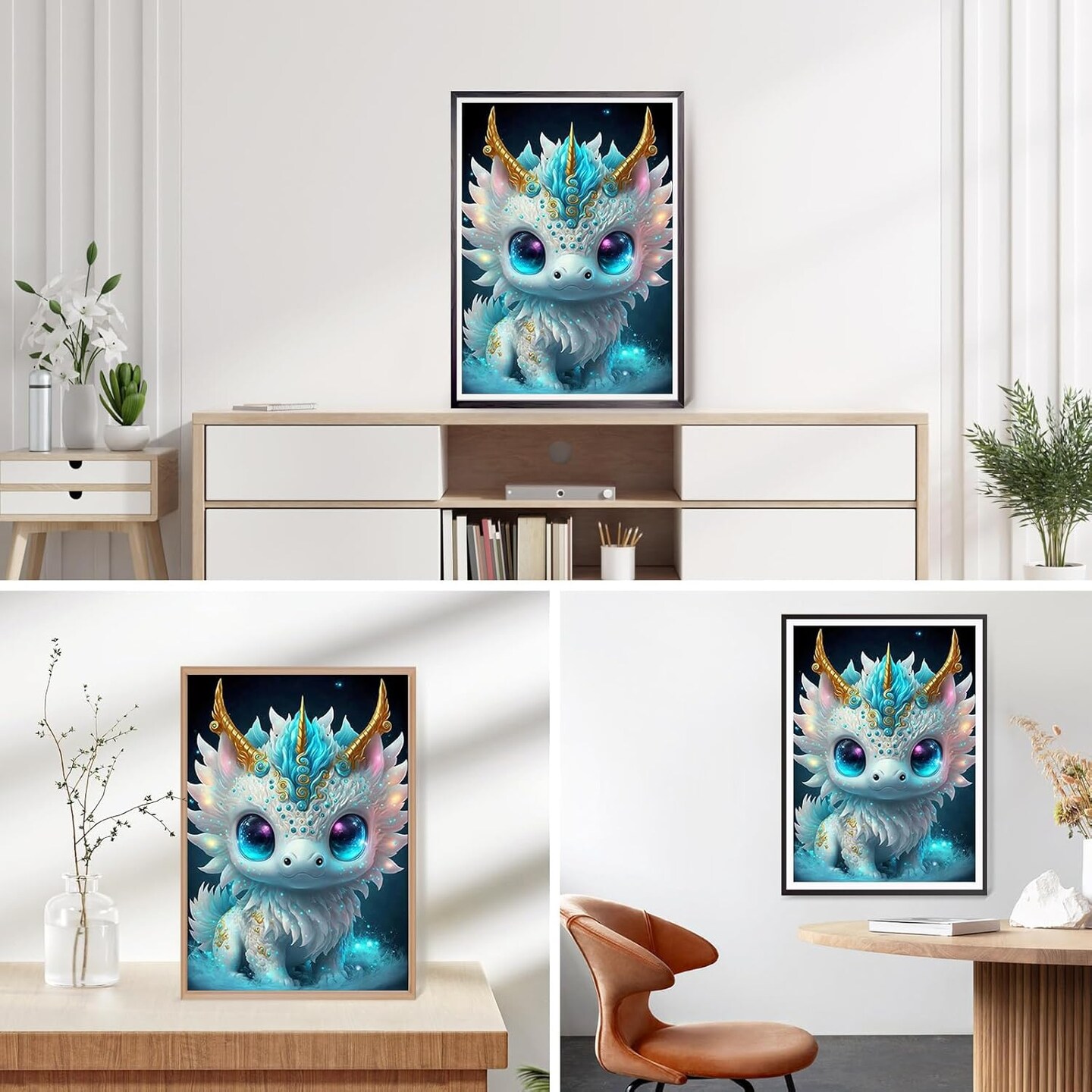 Dragon Diamond Painting Kit – Round Full Drill, Zodiac Fantasy Art (12x16")