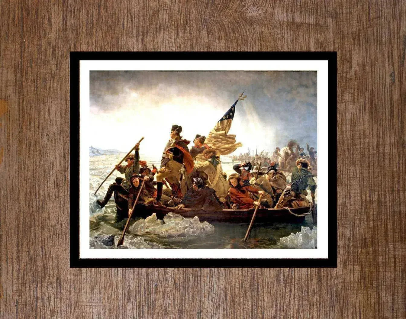 George Washington crossing the Delaware river 14x18 framed art