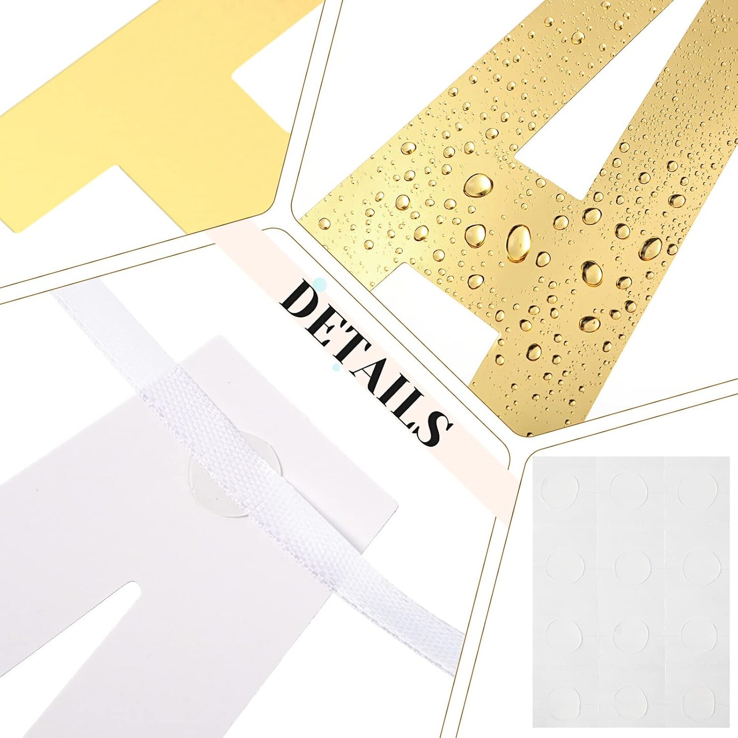 78 Pcs Make Your Own Banner Kits Large Size 6 Inch DIY Glitter Letter Pack (Gold)
