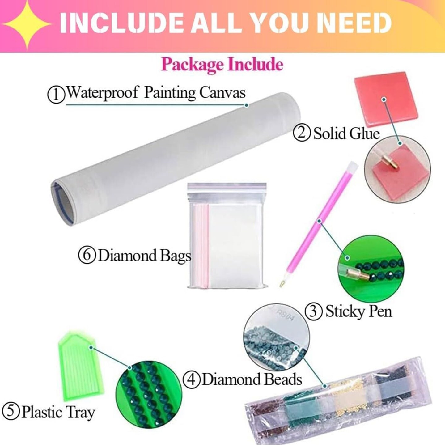5 Pack of Diamond Art Kits for Adults