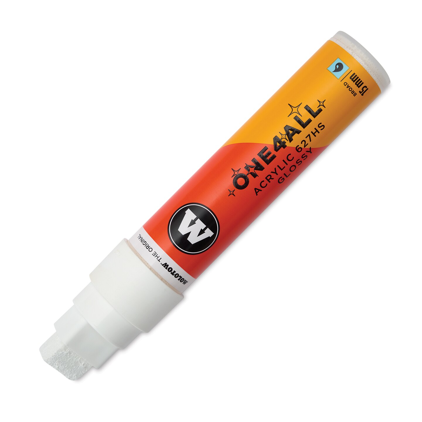 Molotow One4All Acrylic Marker - 15 mm Tip, White Glossy, Chisel