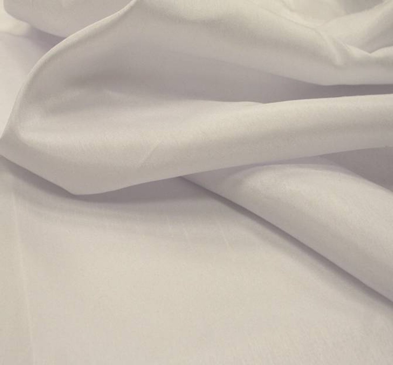 1 Yard Shantung Slub Apparel Fabric White Drapery Material Silk Like Polyester 58/60 Inches Width