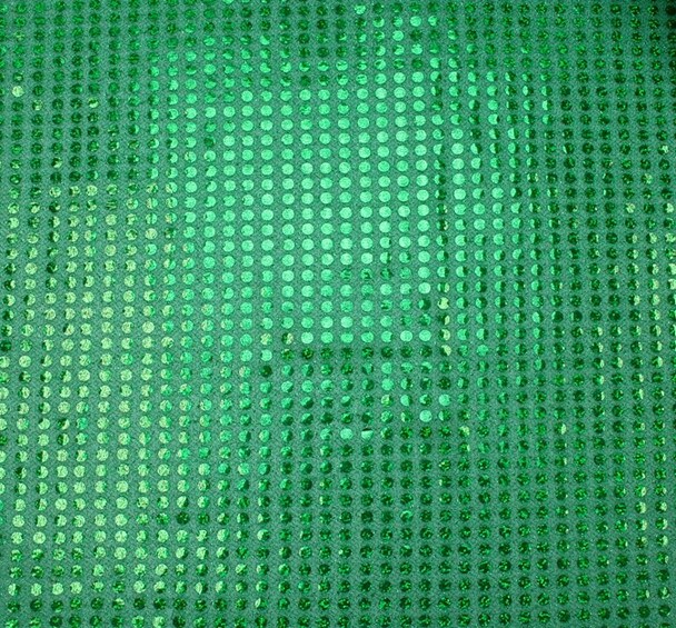 6MM Kelly Width 38/44 inches 1 Yard Green Sequin Fabric Lightweight Apparel &#x26; Costume Fabric