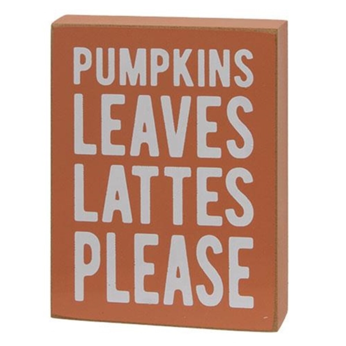 2/Set Pumpkin Spice Fall Sign and Coffee Cup Block Shelf Decor Set