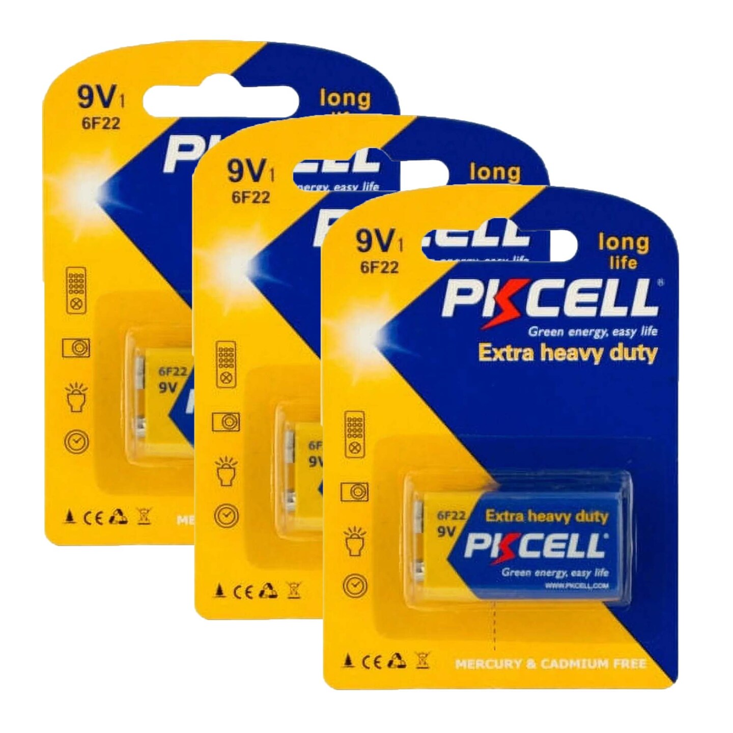 PKCELL® 9V Heavy Duty Battery Reliable Power Source for Small Devices