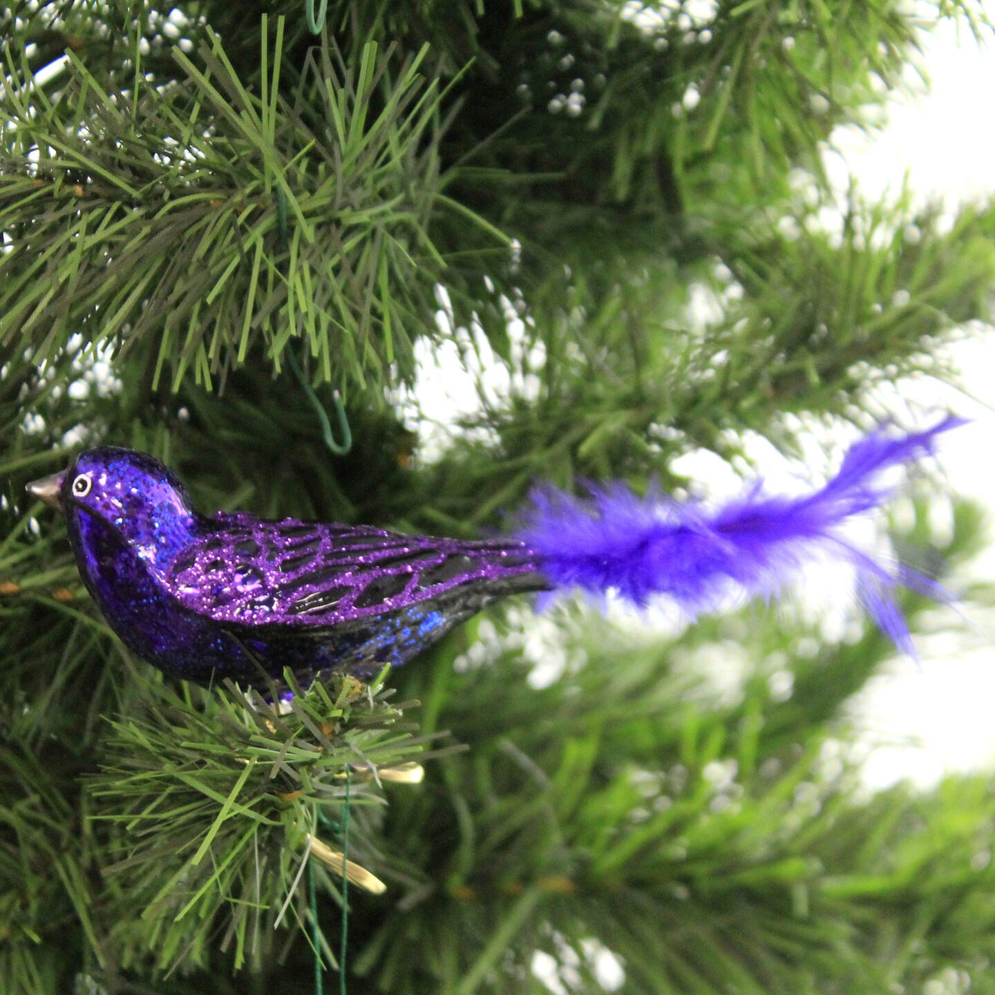 Old World Christmas 1.5 Inch Purple Martin Christmas Tree Ornament , Ornament Clip On Bird