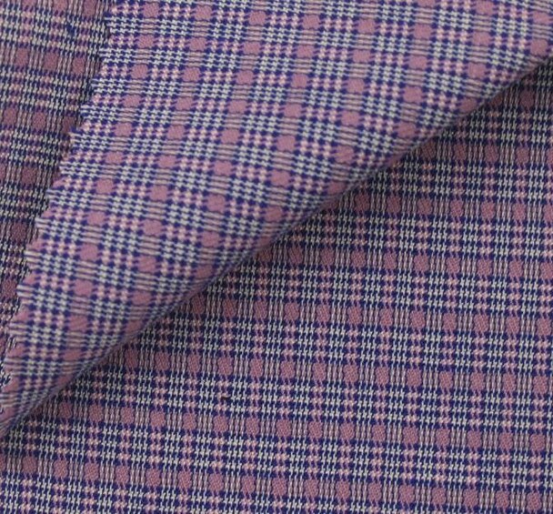 1 Yard Lilac Blue Stretch Plaid Suiting Fabric 44/45" Wide for Pants & Dresses
