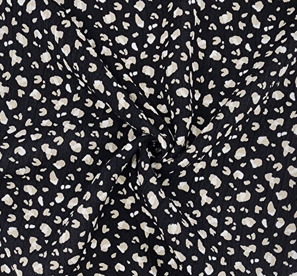 1 Yard Rayon Crinkle Fabric Chic Black Taupe Wide Lightweight Apparel Material 50/52 Inches Width