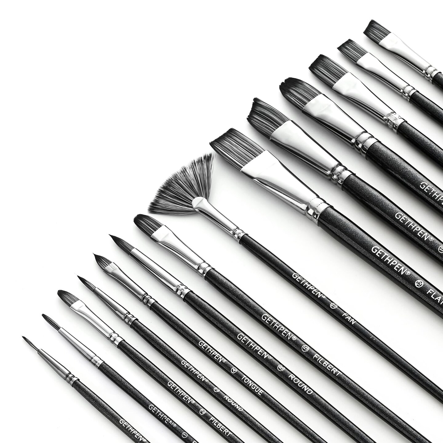 Artist Paint Brush Set of 14 - Paint Brushes for Acrylic Painting, Canvas, Watercolor or Fabric - Painting Art Supplies for Beginners and Experts - Great for Water, Oil or Acrylic Painting
