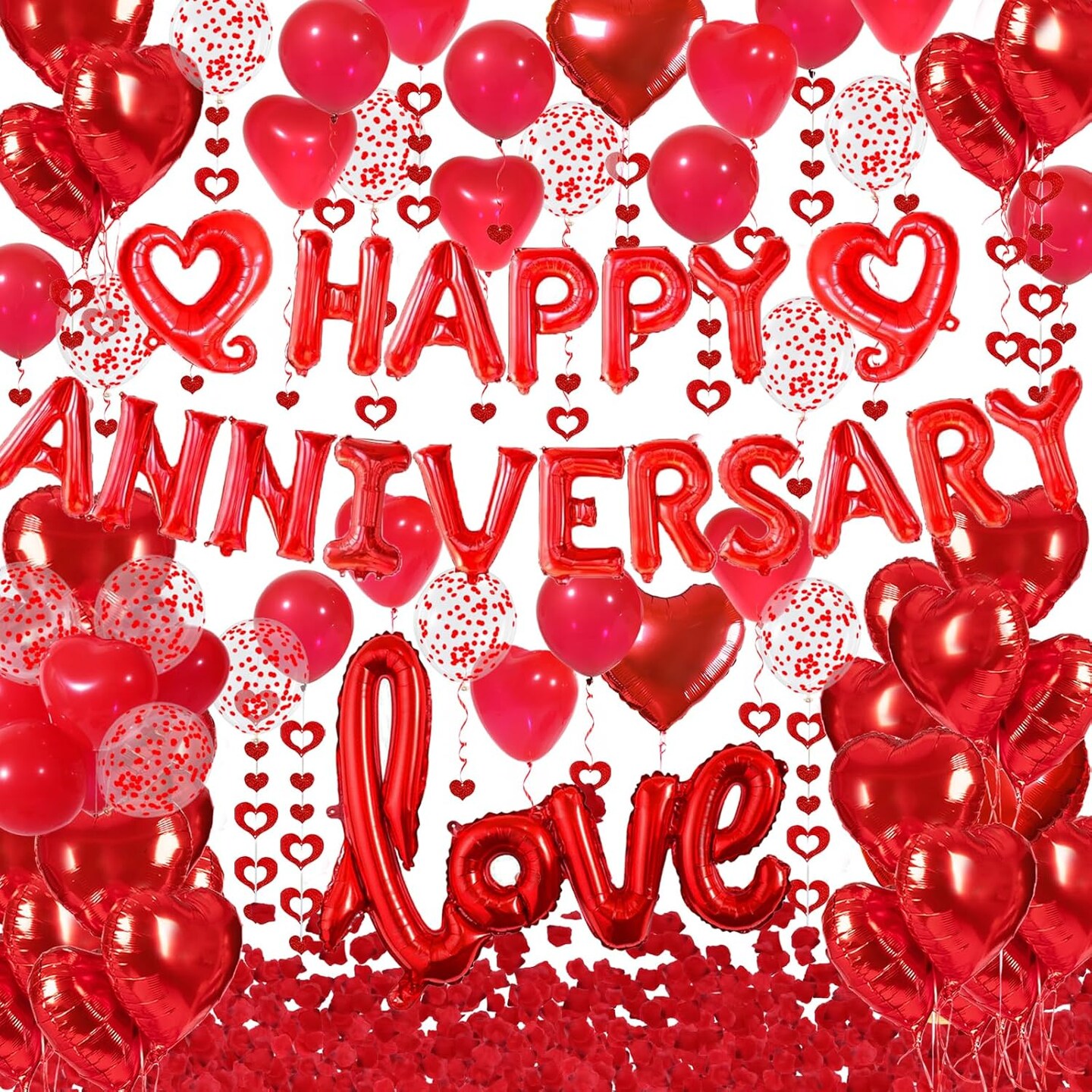 Happy Anniversary Decorations with Red Happy Anniversary Banner