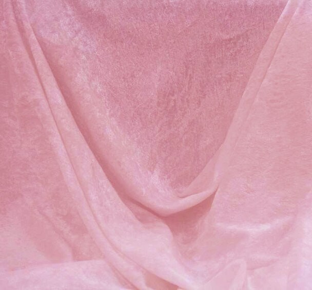 1 Yard Bubble Gum Pink Crushed Panne Velour Fabric 58/60&#x22; Wide Stretch Velvet 100% Polyester
