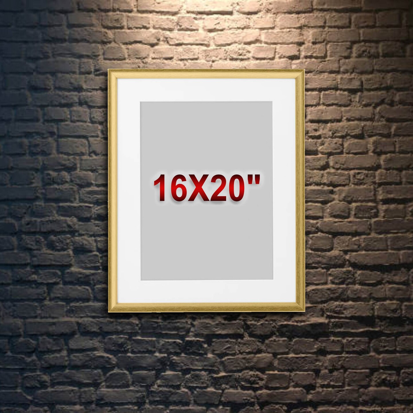 Gold Frame with Mount, 16x20&#x22; &#x2013; Easy No-Nail Hanging, Horizontal or Vertical!