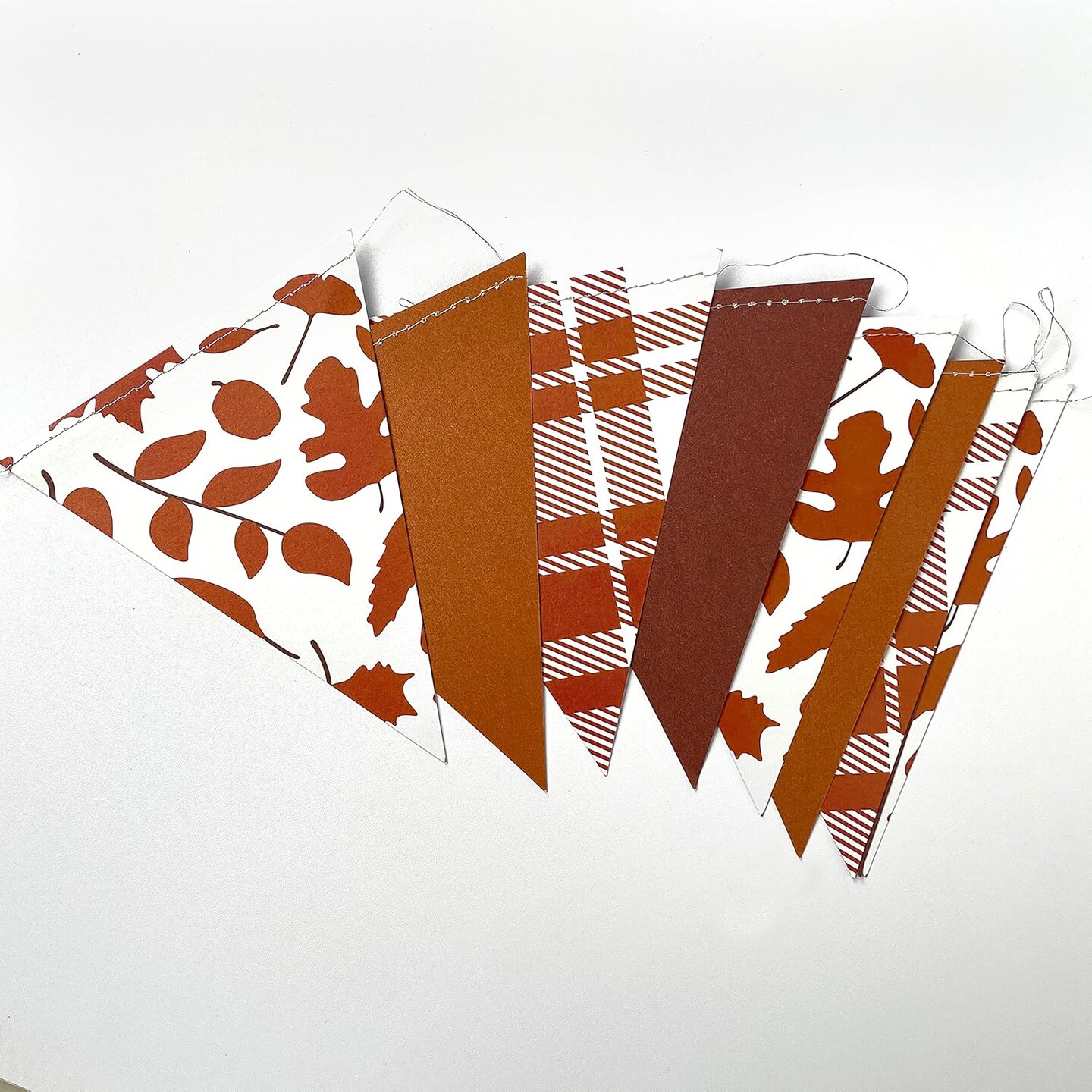 Fall Maple Leaf Pennant Banner - Triangle Hanging Bunting Flag for Thanksgiving Decorations, Autumn Birthday Party, Harvest Bridal Shower, and Pumpkin Theme Baby Shower