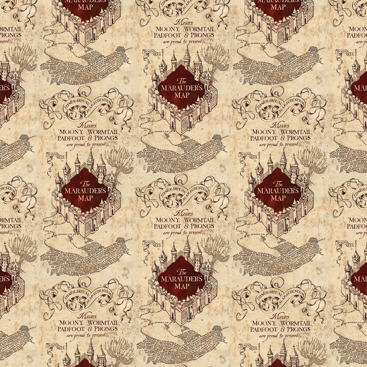 Paper House Harry Potter Double-Sided Cardstock 12"X12"-Harry Potter Marauder's Map