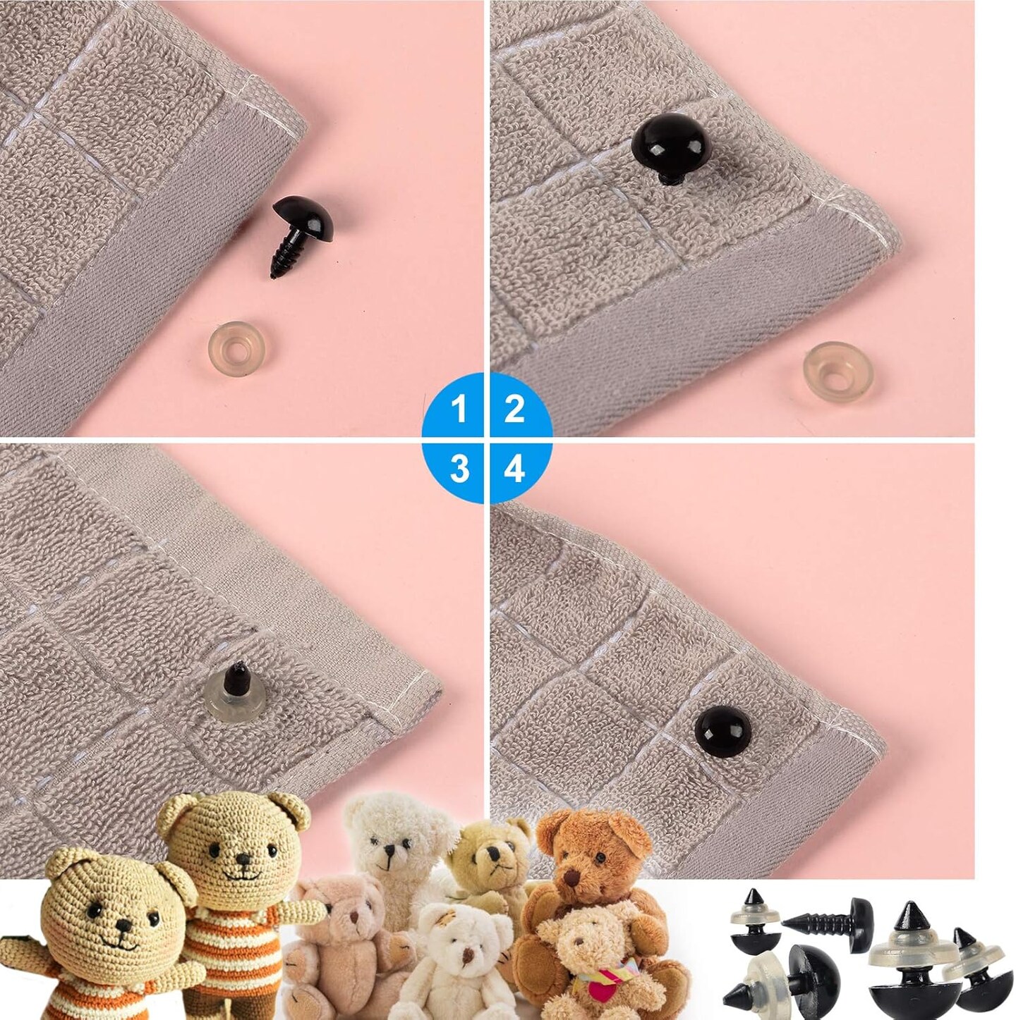 566PCS Safety Eyes and Noses for Amigurumi