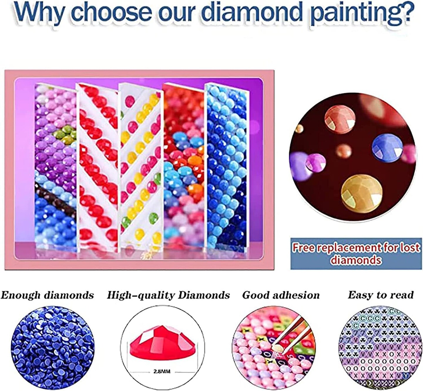 8 Pack Princess Diamond Art Kits for Adults (RM-ZSH-711) 11.63 x 7.63 x 0.53 inches
